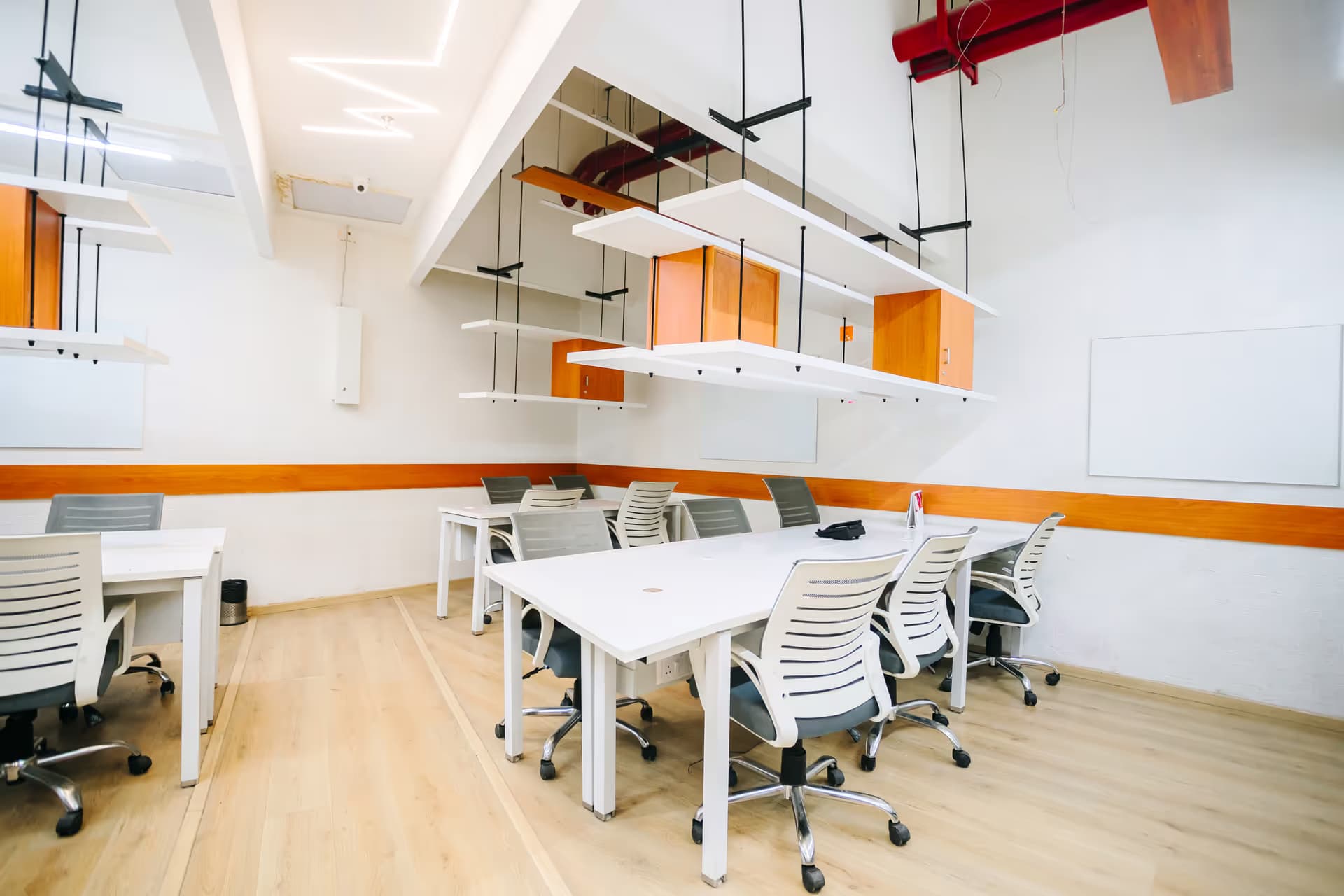 Team having a meeting in a private office